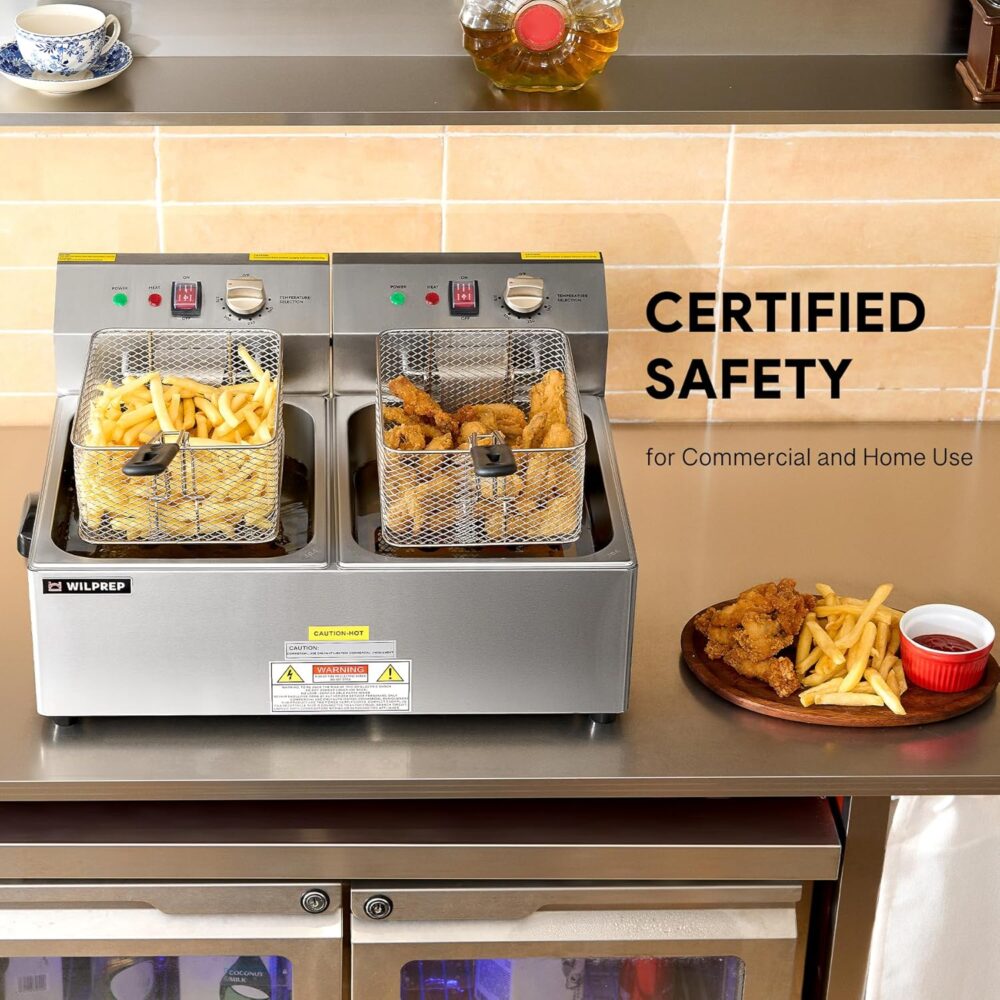 Wilprep Fritadeira Elétrica De 1600 W, Comercial 9 Kg Com Do... - Image 6