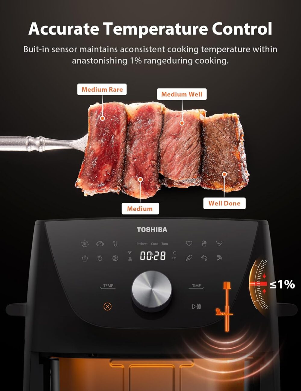 Toshiba Frigideira de ar de 5,5 QT com tecnologia Heat-Q, re... | É bom mesmo? Descubra antes de comprar - Image 3