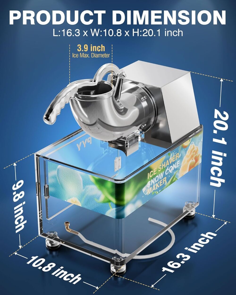 PYY Máquina De Raspadinha - Triturador De Gelo Comercial, Má... - Image 6