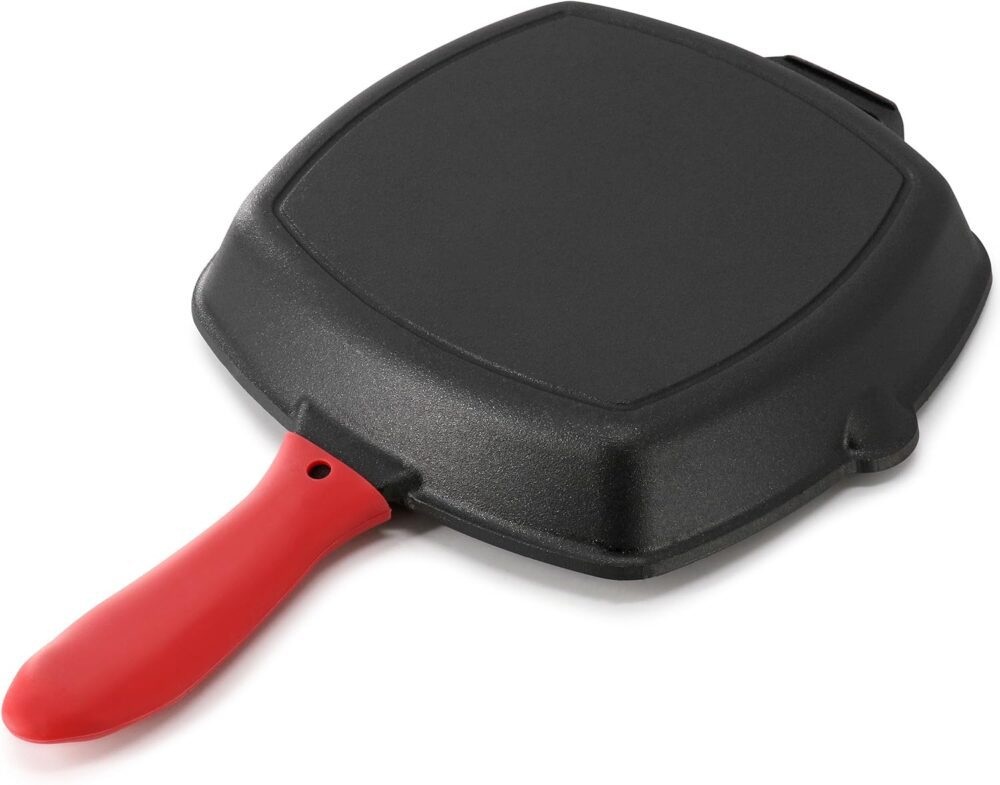 MegaChef Chapa de ferro fundido pré-temperada de 25 cm com t... - Image 4