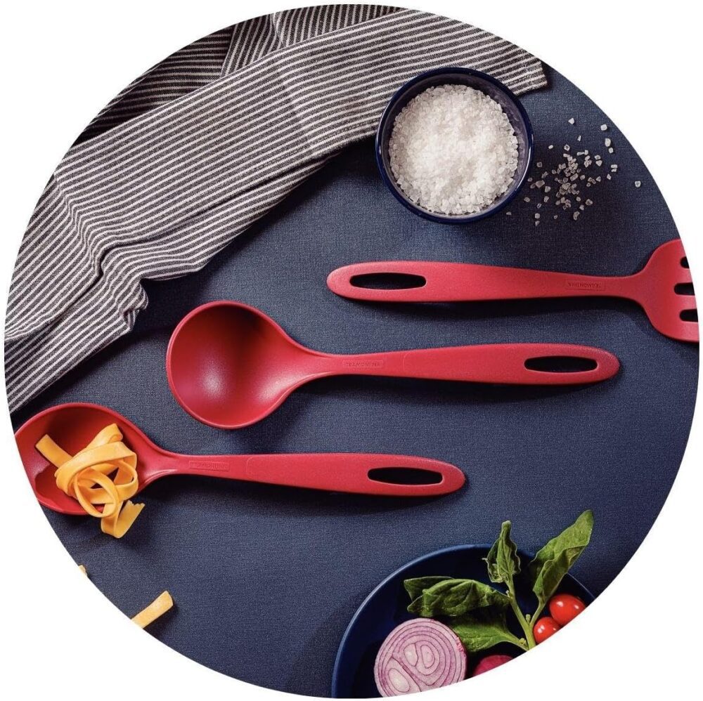 Kit para Cozinha 11 Peças com Jogo de Panelas Vermelho e Ute... - Image 4