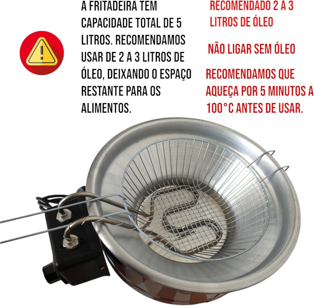 Fritadeira Elétrica Industrial Redonda 5 L Aço Inoxidável (1... | É bom mesmo? Descubra antes de comprar - Image 8