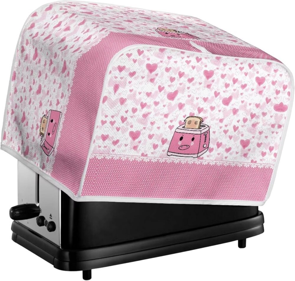 Eheartsgir Capa de torradeira acolchoada rosa coração e torr... - Image 6