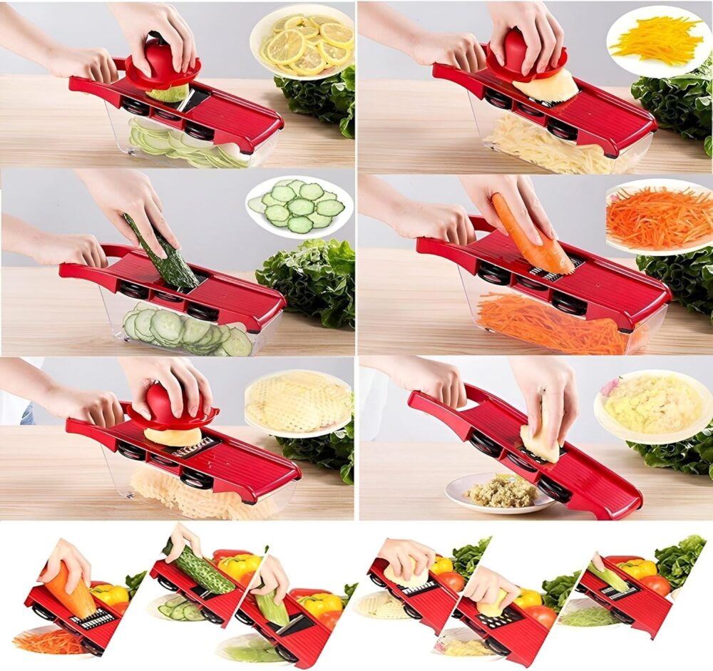 Cortador De Legumes Premium Mandoline 6 Em 1, Fatiador E Ral... - Image 2