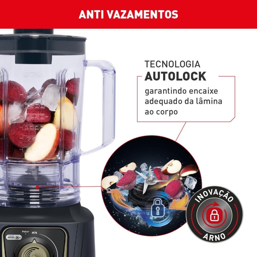 Liquidificador Arno Powermax Autolock 1400W LN82, Cinza Chum... - Image 7