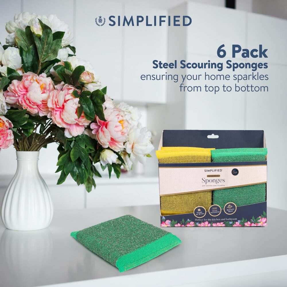 Simplified Pacote com 6 esponjas de limpeza de aço inoxidáve... - Image 7