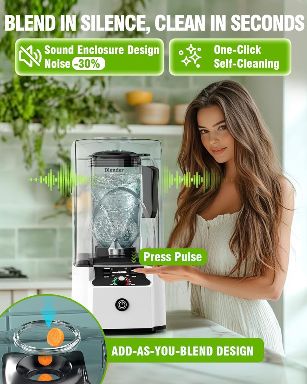 WantJoin Liquidificador Profissional Comercial com Escudo de... - Image 5