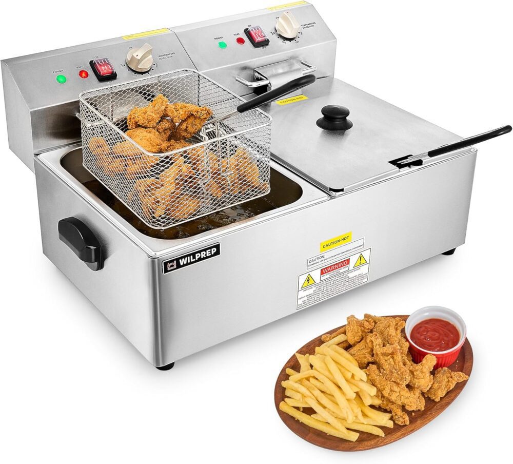 Wilprep Fritadeira Elétrica De 1600 W, Comercial 9 Kg Com Do...