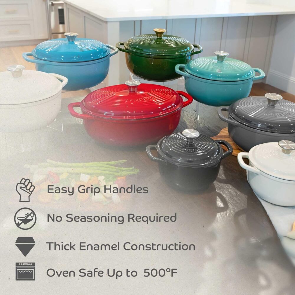 Segretto Cookware Forno holandês oval esmaltado de ferro fun... - Image 7
