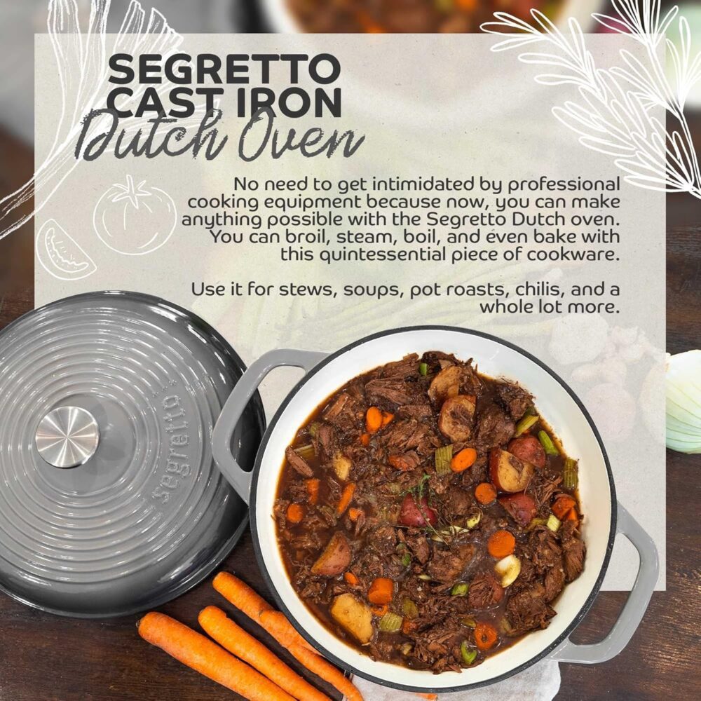 Segretto Cookware Forno holandês oval esmaltado de ferro fun... - Image 3