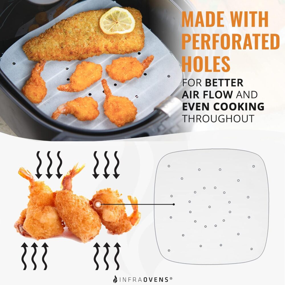 Forros de papel pergaminho perfurados da Air Fryer compatíve... | É bom mesmo? Descubra antes de comprar - Image 6