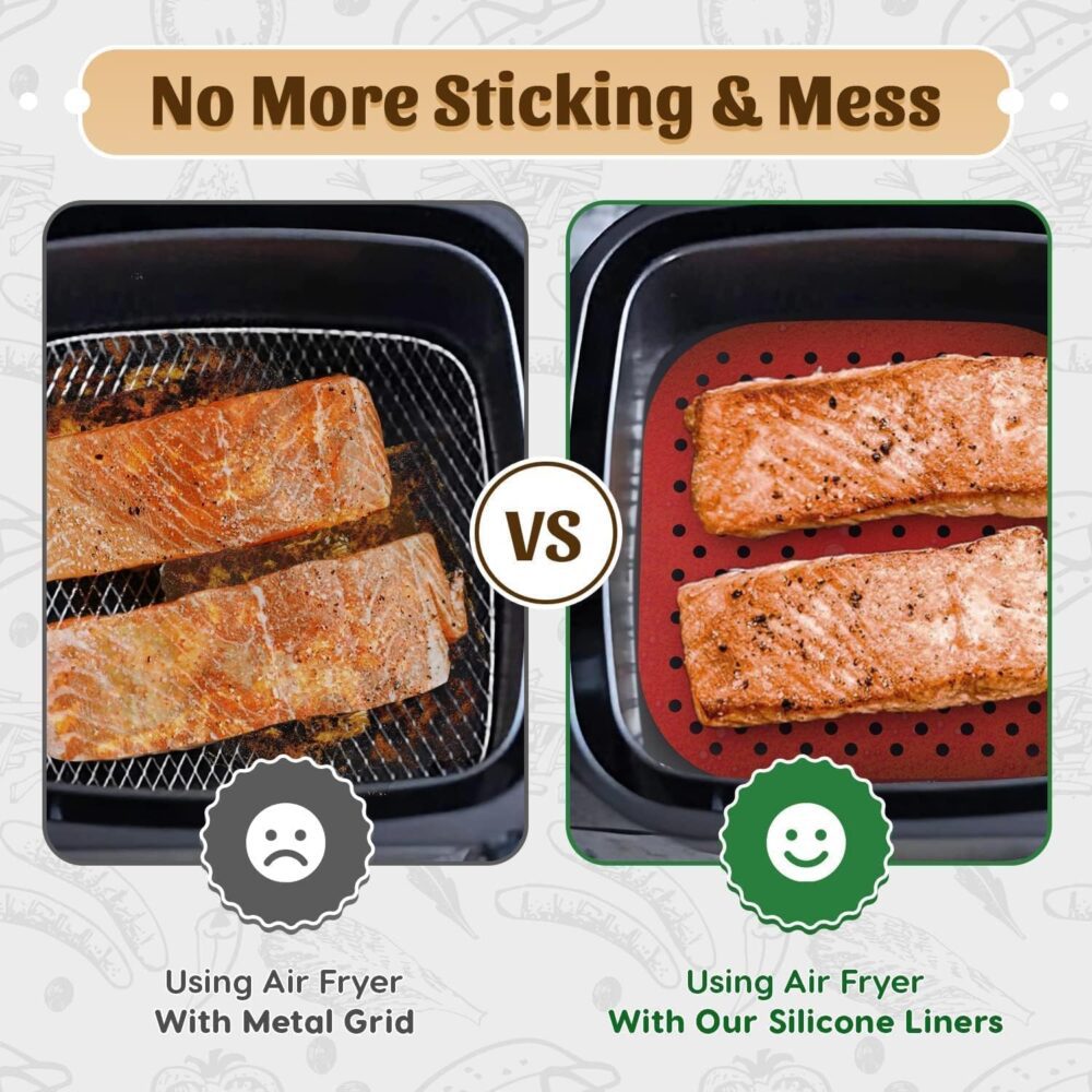 Kit 2 Formas Silicone Air Fryer 21x21cm – Tapete Antiaderent... | É bom mesmo? Descubra antes de comprar - Image 5