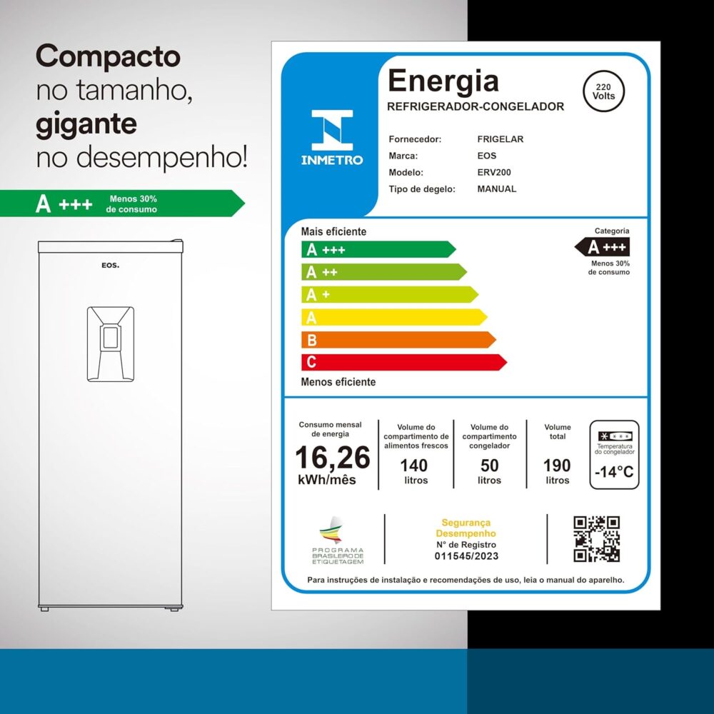 Geladeira Eos 190 Litros com Dispenser de Água na Porta Inox... - Image 7