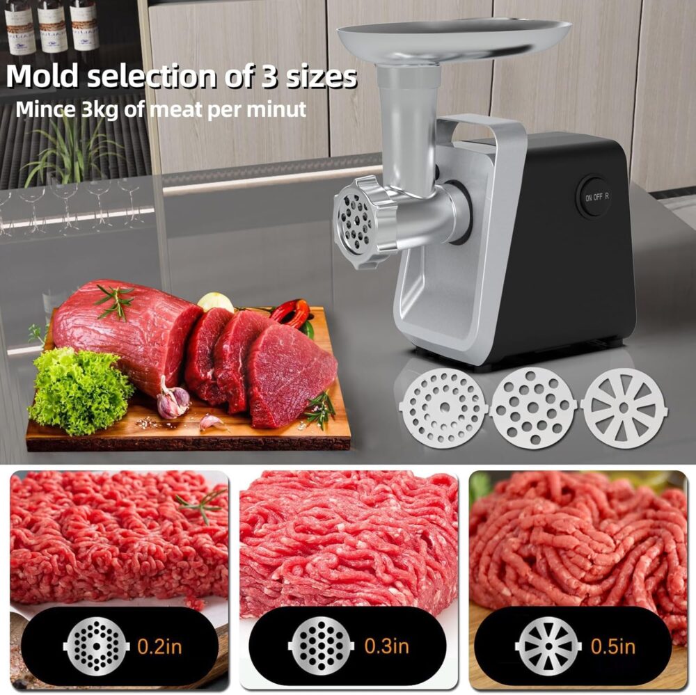 ALINGET Moedor De Carne Elétrico, Fabricante Salsichas, 3000... - Image 5