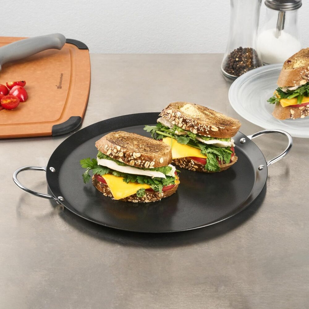 Restaurantware Met Lux Chapa redonda de 28 cm com alça dupla... - Image 3