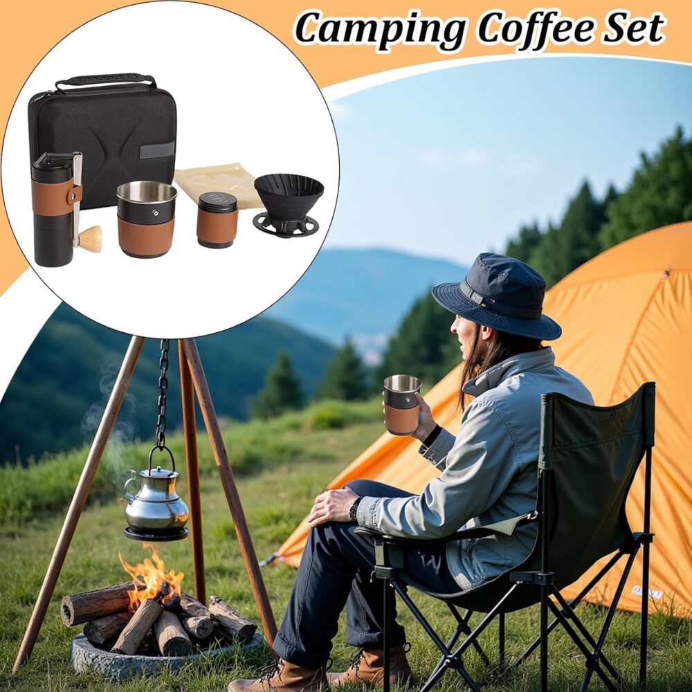 Cafeteira para acampamento – Conjunto de ferramentas de gote... - Image 2