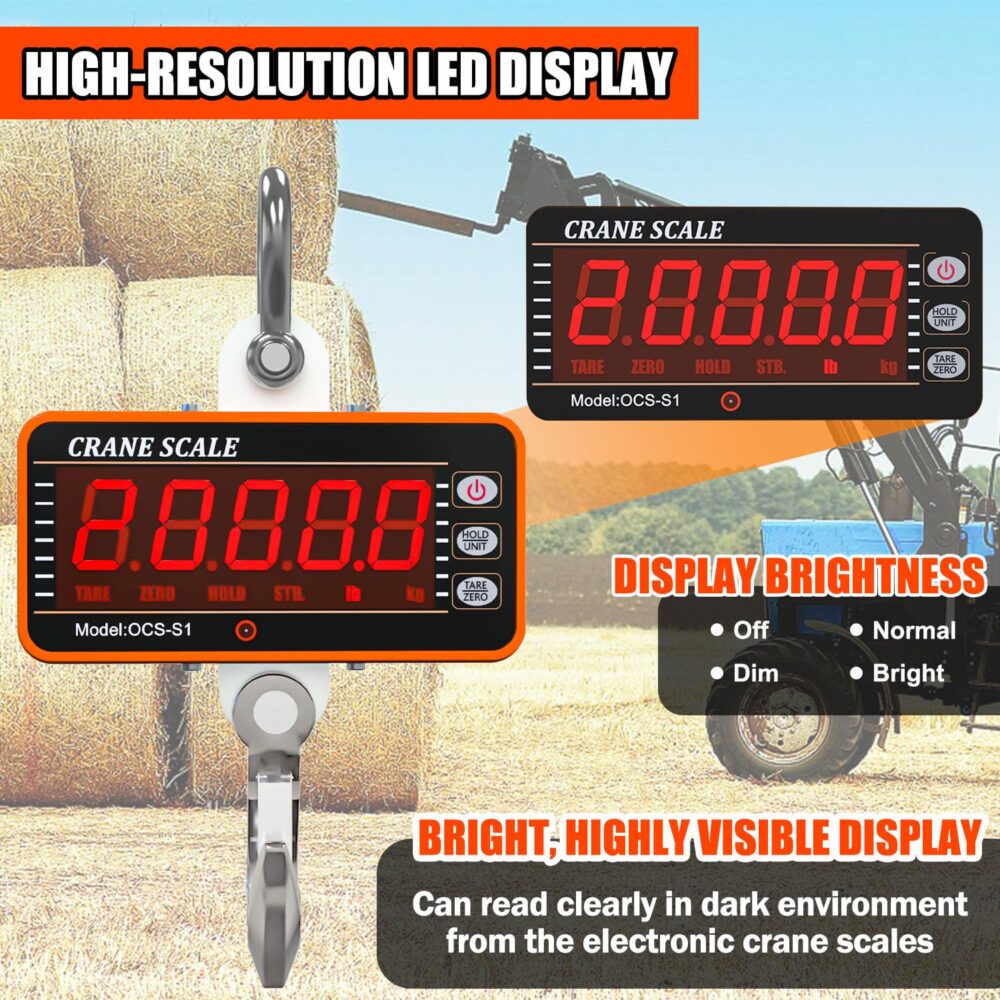 YATOINTO Balança suspensa digital de 1000kg/2000lb, display ... - Image 2
