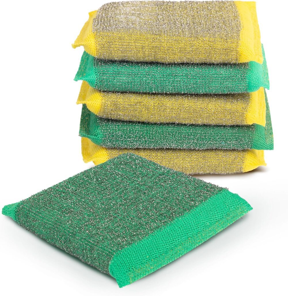 Simplified Pacote com 6 esponjas de limpeza de aço inoxidáve...