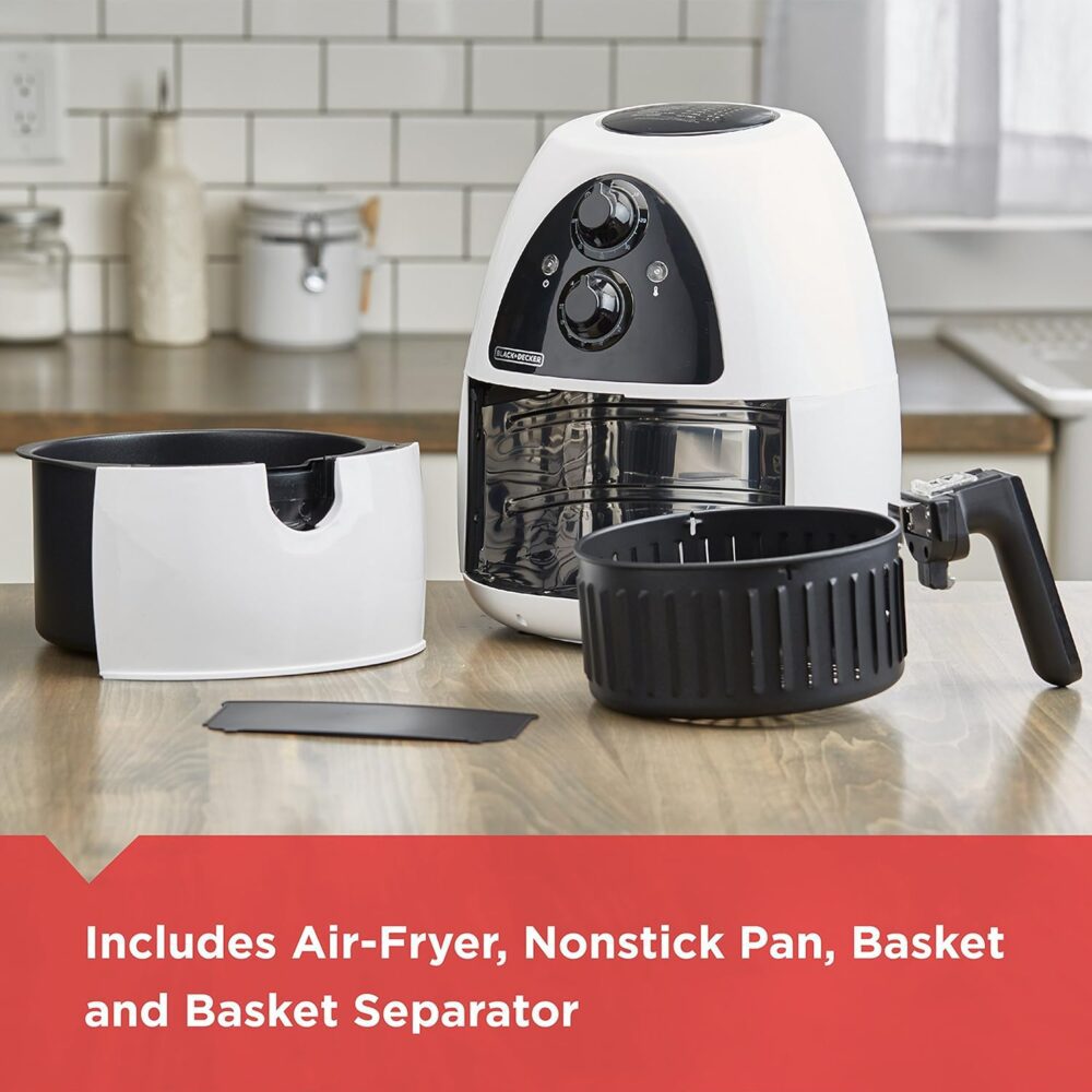 BLACK+DECKER Fritadeira de ar Purify de 2 litros, branco/pre... | É bom mesmo? Descubra antes de comprar - Image 2