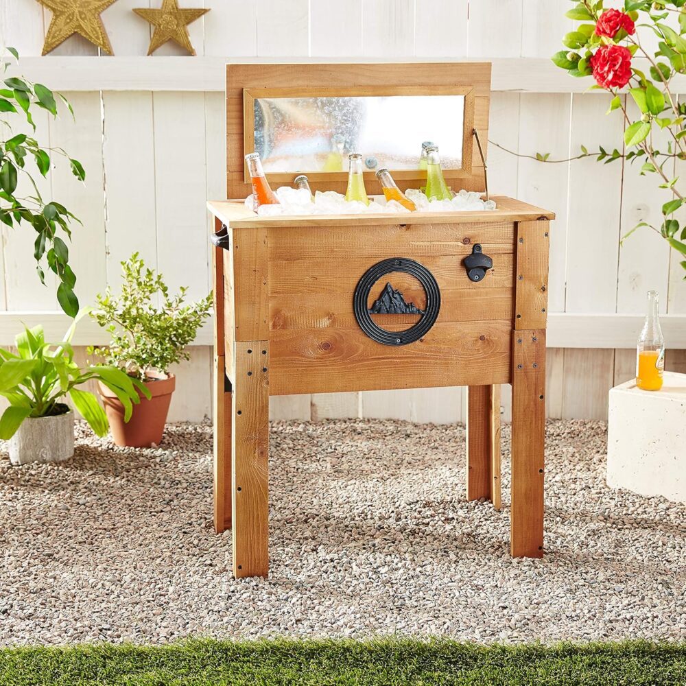 Backyard Expressions 913284 Cooler decorativo de madeira par... - Image 5
