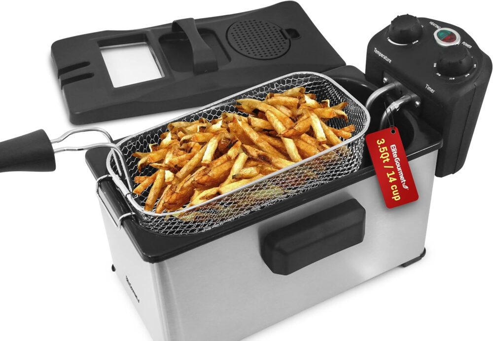 Elite Gourmet Fritadeira de imersão elétrica EDF-3500. Cesta... | É bom mesmo? Descubra antes de comprar