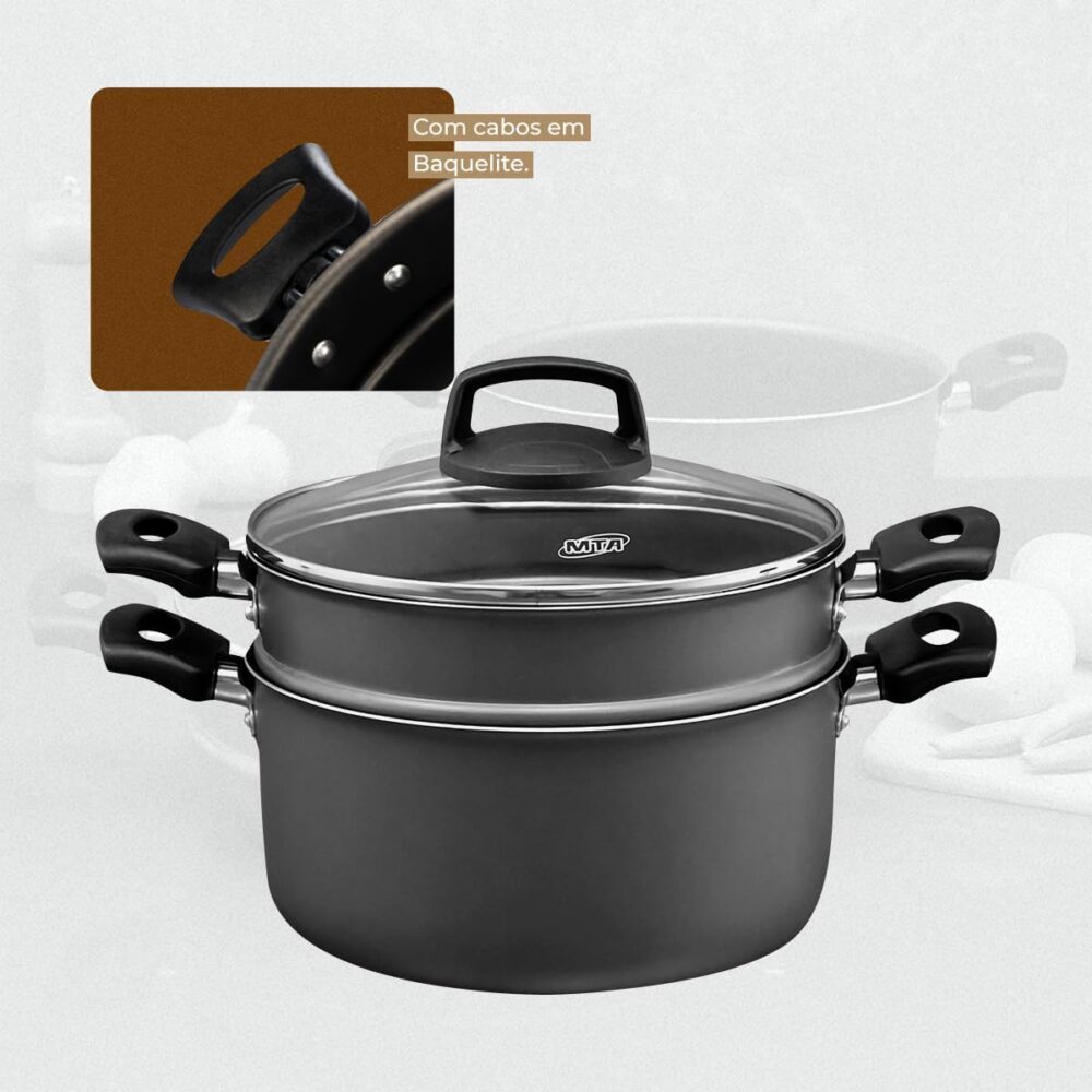 8215-Panela A Vapor Cozivapor 3 Em 1 Antiaderente 3,2 L Graf... - Image 8