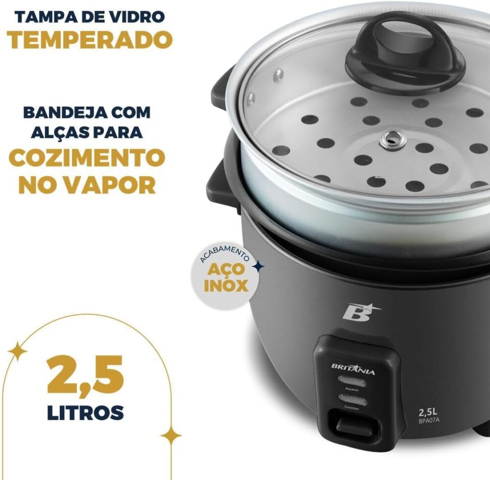 Panela Elétrica Multifuncional Britânia 7 xícaras 500W BPA07... - Image 11