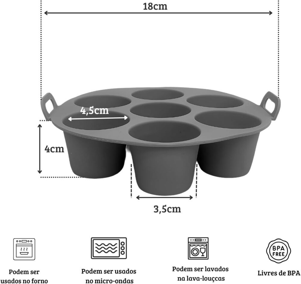 Kit 5 Forma Forro Silicone Air Fryer Forno Microondas Tapete... | É bom mesmo? Descubra antes de comprar - Image 7