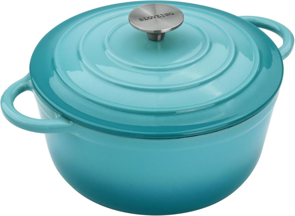 Forno holandês de ferro fundido esmaltado de 3 QT com tampa ...