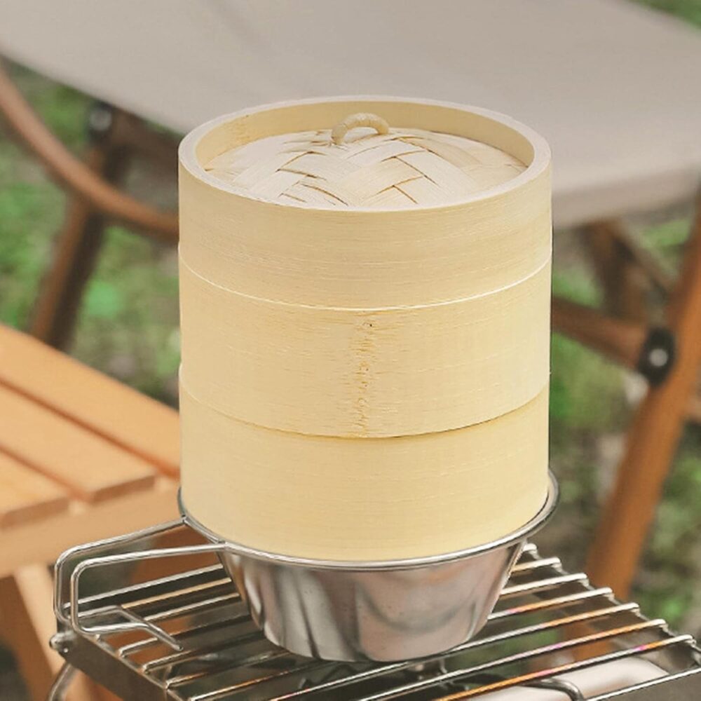 Vaporizador de bambu - Steamer com alças laterais para cozin... - Image 2