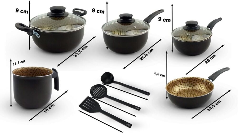 Conjunto de Panelas Elegan Dona Chefa em Alumínio Antiaderen... - Image 2