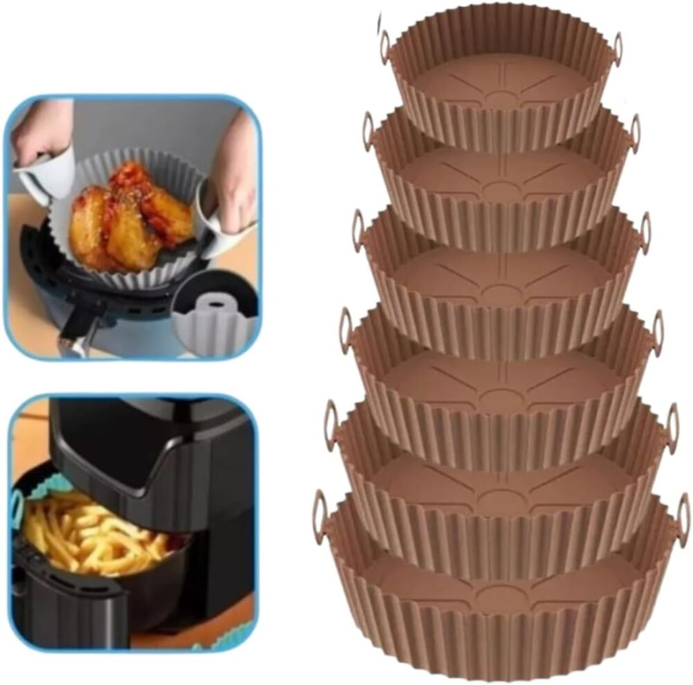 Kit 6 Formas Reutilizável Cesta Redonda de Silicone Para Air... | É bom mesmo? Descubra antes de comprar - Image 2