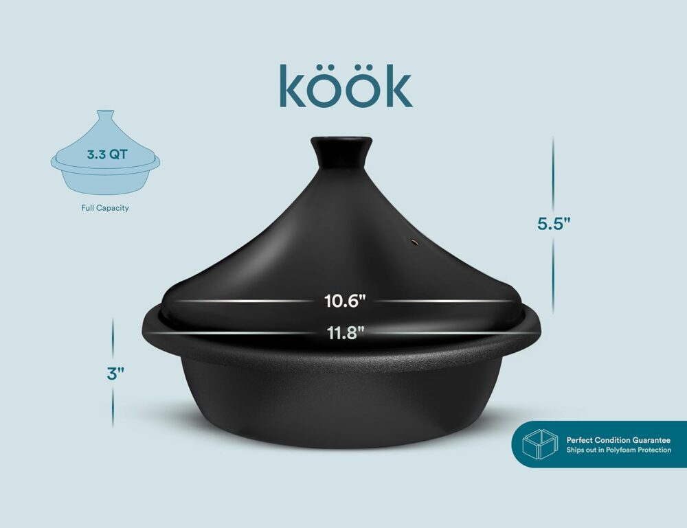 KooK Tagine Marroquino, Panela de Ferro Fundido Esmaltado, T... - Image 5