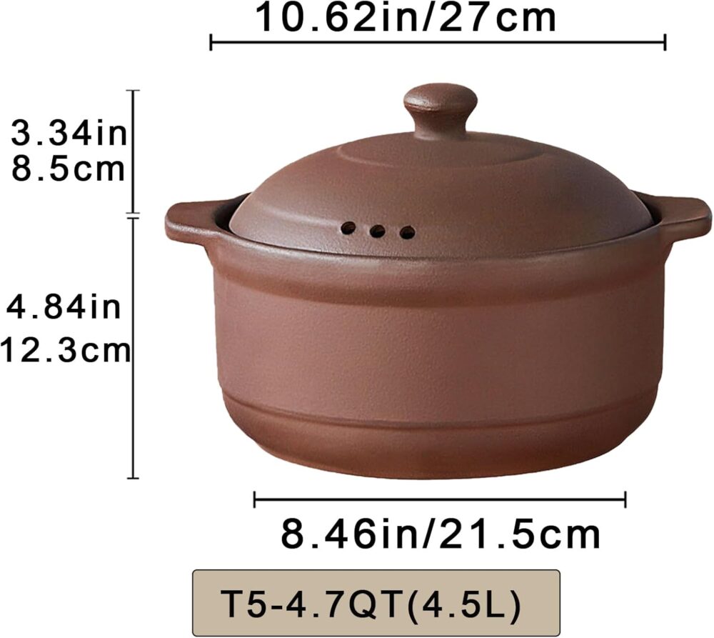 Caçarola de terracota natural com tampas, panelas de argila ... - Image 2