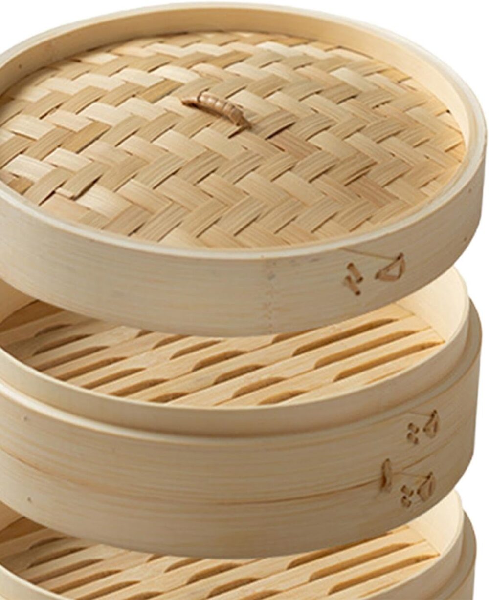 Baoblaze Cesta de cozimento a vapor de bambu, panela de cozi... - Image 3