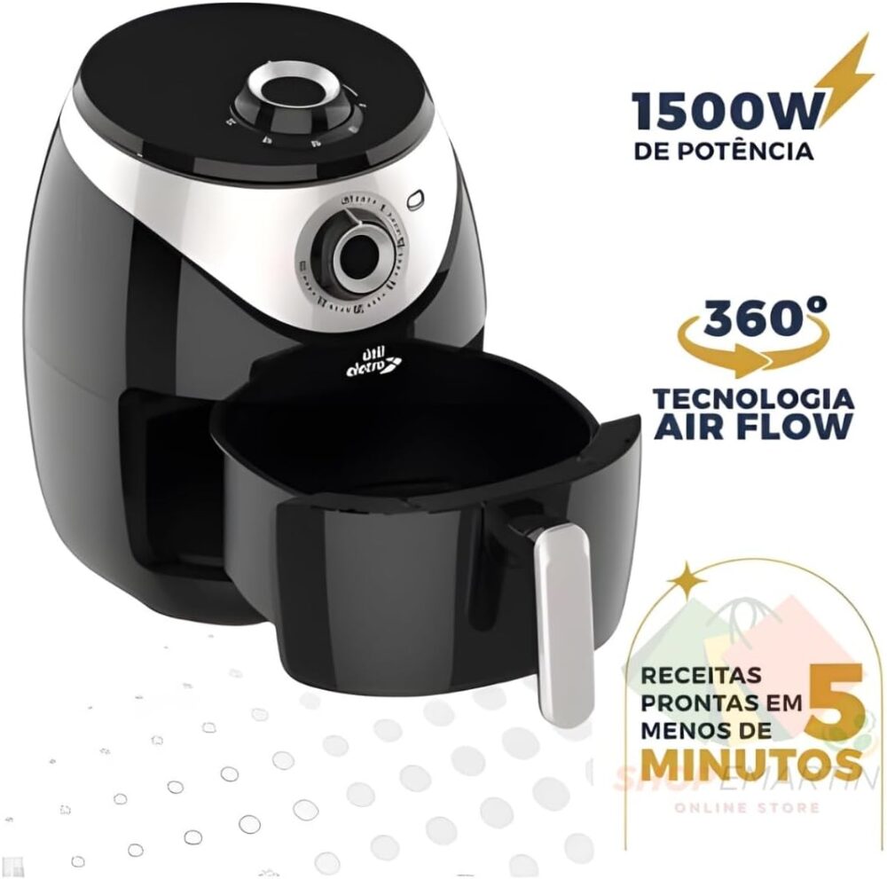 Air Fryer Air Frier Fritadeira Elétrica Sem Óleo Preta Centu... | É bom mesmo? Descubra antes de comprar - Image 6