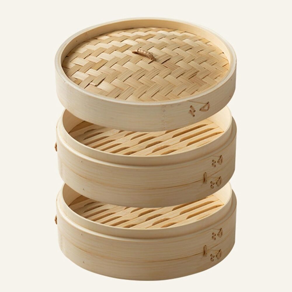 Baoblaze Cesta de cozimento a vapor de bambu, panela de cozi... - Image 6