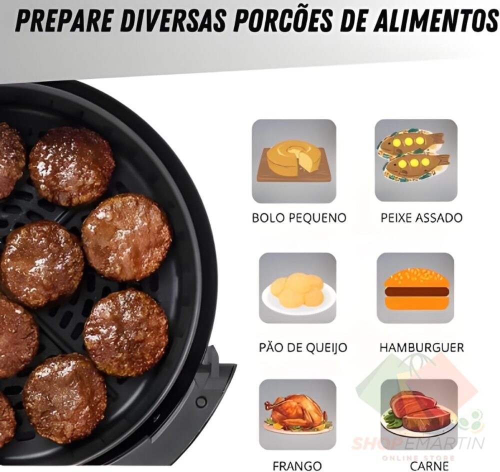 Air Fryer Air Frier Fritadeira Elétrica Sem Óleo Preta Centu... | É bom mesmo? Descubra antes de comprar - Image 8