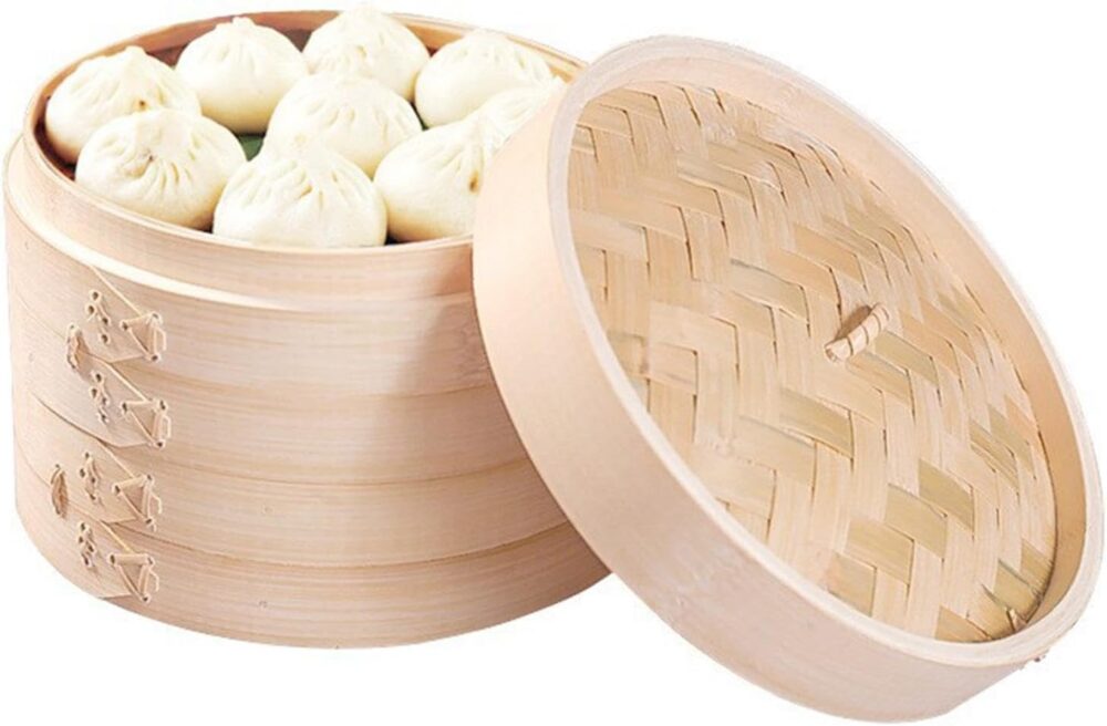 Baoblaze Cesta de cozimento a vapor de bambu, panela de cozi... - Image 7
