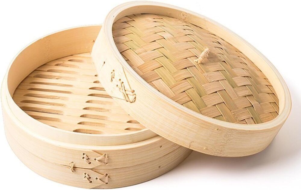 Baoblaze Cesta de cozimento a vapor de bambu, panela de cozi... - Image 5