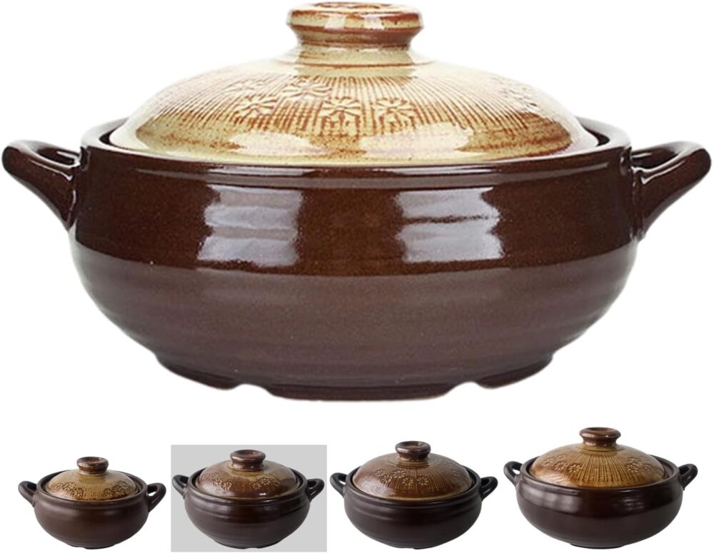 BALWOO Panela coreana [Buncheong] Ttukbaegi de cerâmica esma...