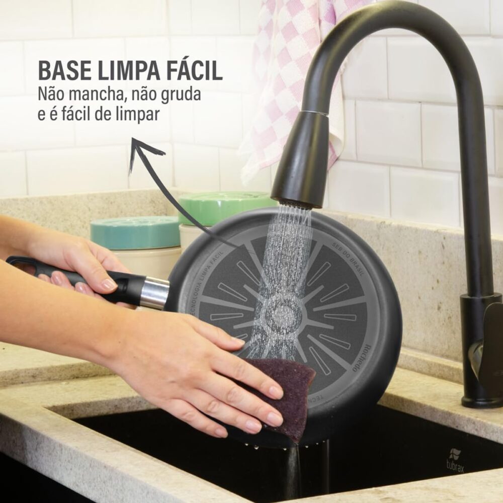 Frigideira Rochedo Robusta Grafite 20cm com Antiaderente Res... - Image 6