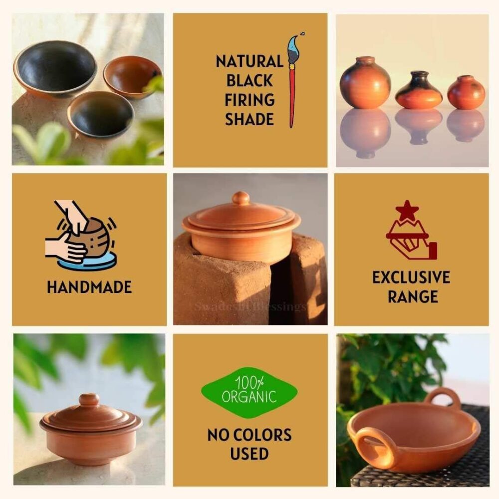 Swadeshi Blessings Panela de argila não esmaltada exclusiva ... - Image 9