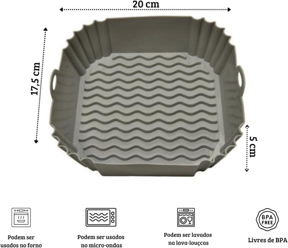 Kit 5 Forma Forro Silicone Air Fryer Forno Microondas Tapete... | É bom mesmo? Descubra antes de comprar - Image 5