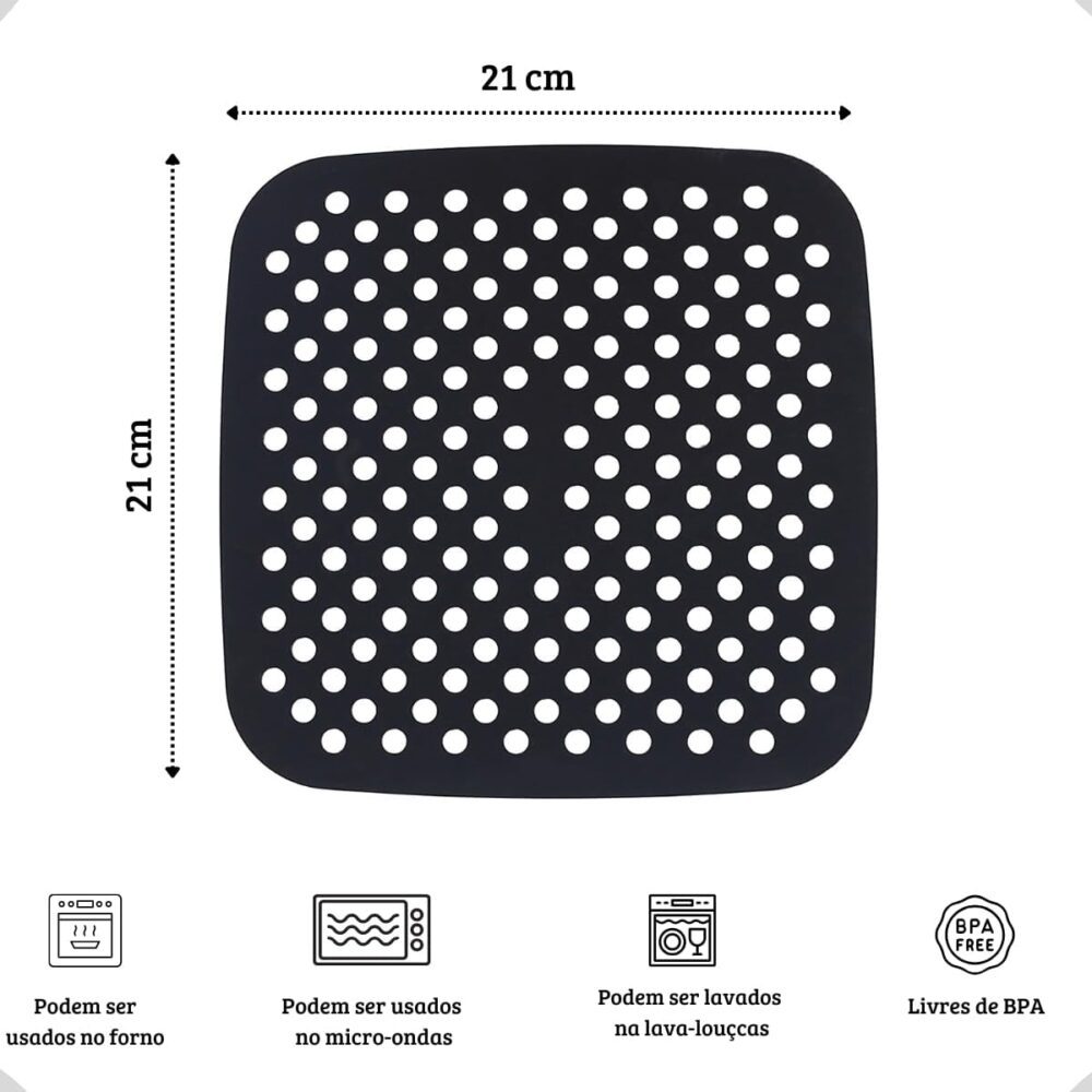 Kit 5 Forma Forro Silicone Air Fryer Forno Microondas Tapete... | É bom mesmo? Descubra antes de comprar - Image 9