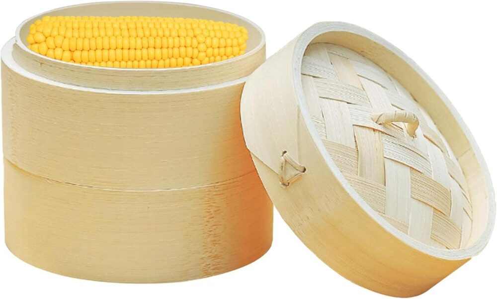 Vaporizador de bambu - Steamer com alças laterais para cozin... - Image 9
