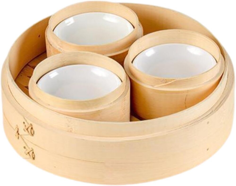 YWJLQH Cesta de vapor de bambu para alimentos, vaporizador c...