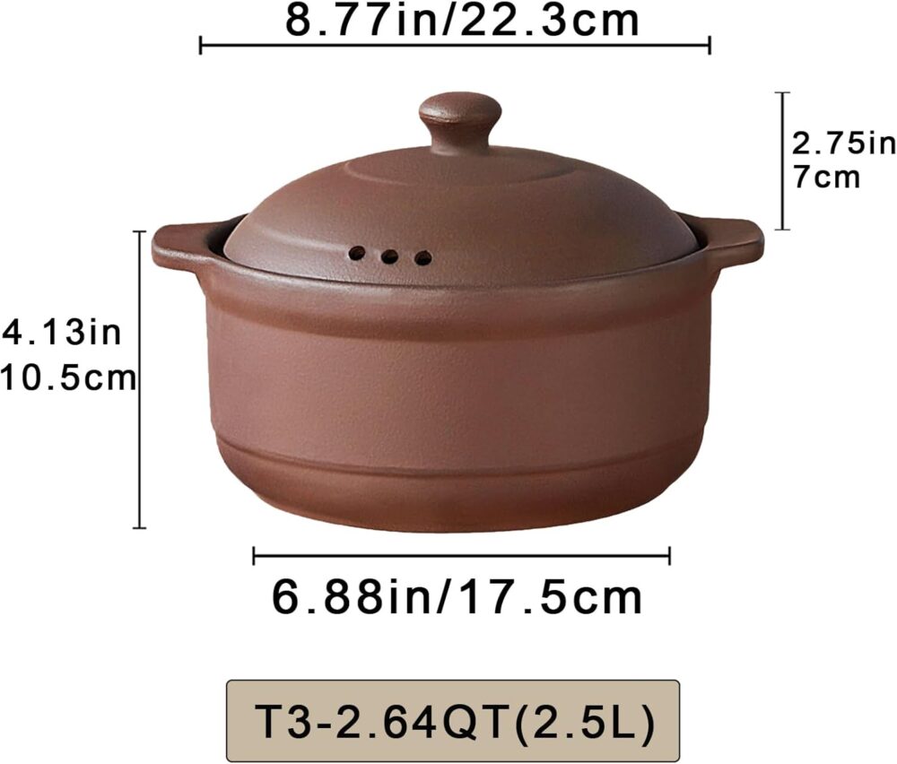 Caçarola de terracota natural com tampas, panelas de argila ... - Image 2