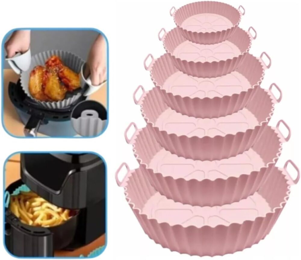Kit 6 Formas Reutilizável Cesta Redonda de Silicone Para Air... | É bom mesmo? Descubra antes de comprar - Image 3