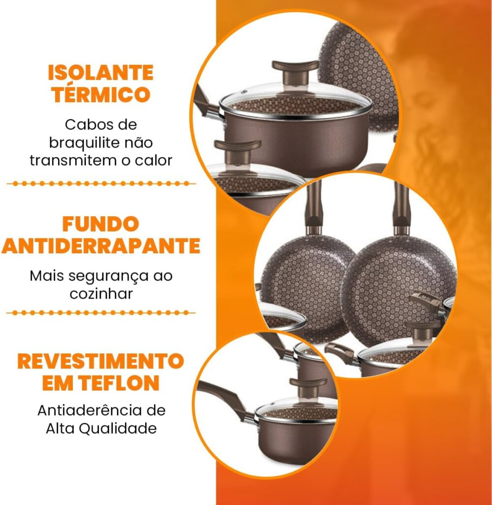 Conjunto Panelas Alumínio Antiaderente 10 Peças Prime Alumín... - Image 3